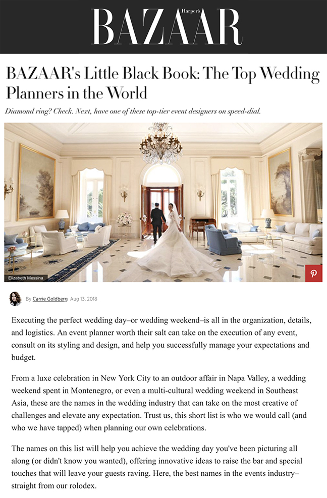 Top Wedding Planners in the World — Harper’s Bazaar, Sugokuii Events